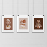 Mid century modern artwork | set of 3 framed wall art prints