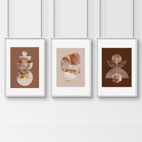 Mid century modern artwork | set of 3 framed wall art prints