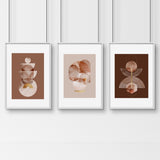 Mid century modern artwork | set of 3 framed wall art prints