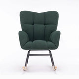 Mid-Century Modern Teddy Fabric Tufted Upholstered Rocking Chair