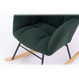 Mid-Century Modern Teddy Fabric Tufted Upholstered Rocking Chair