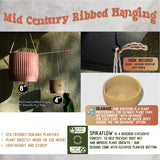 Mid Century Ribbed Hanging Plant Pots