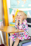 Peace, Love & Pandacorns 3/4 Sleeve Pocket Twirl Dress