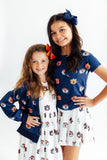 Auburn Blue Aubie Ruffle Pocket Tee