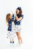 Auburn Blue Aubie Ruffle Pocket Tee