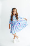 Garden Giggles 3/4 Sleeve Pocket Twirl Dress