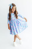 Garden Giggles 3/4 Sleeve Pocket Twirl Dress