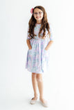 Mermaid Magic 3/4 Sleeve Pocket Twirl Dress