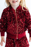 Cranberry Velvet Sequin Jacket