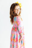 Swirly Whirly 3/4 Sleeve Pocket Twirl Dress