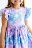 Snow Much Sunshine Flutter Sleeve Twirl Dress
