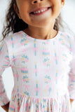 Party Time L/S Ruffle Hem Twirl Dress