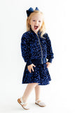 Navy Blue Velvet Sequin Jacket