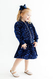 Navy Blue Velvet Sequin Twirl Skort
