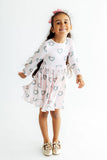 Christmas Charm L/S Ruffle Hem Twirl Dress