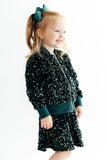 Hunter Green Velvet Sequin Jacket