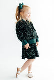 Hunter Green Velvet Sequin Twirl Skort