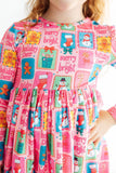 Holiday Cheer L/S Ruffle Hem Twirl Dress