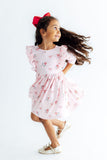 Winter Berries 3/4 Sleeve Ruffle Twirl Dress