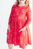 Peppermint Dreams L/S Pocket Twirl Dress