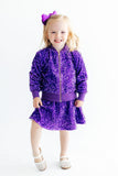 Purple Velvet Sequin Twirl Skort