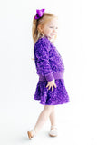 Purple Velvet Sequin Twirl Skort
