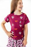 Virginia Tech Maroon Hokie Ruffle Pocket Tee
