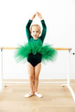 Hunter Green Velvet L/S Tutu Leotard