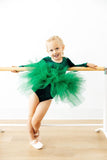 Hunter Green Velvet L/S Tutu Leotard