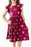 Virginia Tech Maroon Hokie Flutter Twirl Dress