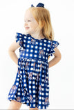 Montana State University Plaid Bobcat Flutter Twirl Dress