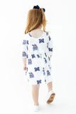 Montana State University White Bobcat 3/4 Sleeve Pocket Twirl Dress