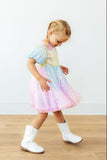 Ombre Puff Sleeve Sequin Dress