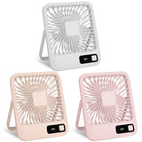 Mini Desktop Cooling Fan Rechargeable Battery Powered with LCD Display