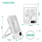 Mini Desktop Cooling Fan Rechargeable Battery Powered with LCD Display