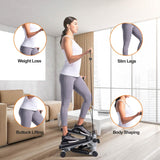 Mini Fitness Stepper with 2 Resistance Bands LCD Monitor