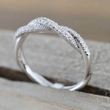 Minimalism 925 Silver Zirconia Twist Ring