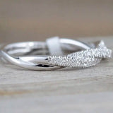 Minimalism 925 Silver Zirconia Twist Ring
