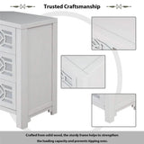Mirrored Carved Pattern Modern Gold Finish Bedroom Nightstand