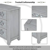 Mirrored Carved Pattern Modern Gold Finish Bedroom Nightstand