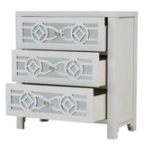 Mirrored Carved Pattern Modern Gold Finish Bedroom Nightstand