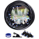 Mist Cooling System 26Ft Line + 10 T-Joint Nozzles Water Sprayer