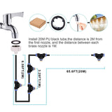 Misting Cooling System 65.6Ft Hose Line + 23 T-Joint Nozzles Water Sprayer