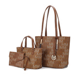 MKF Collection Aylet M Tote with Mini Handbag and Wristlet Pouch by Mia Made of high-quality vegan leather