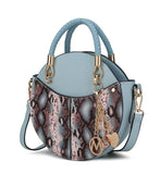 MKF Collection Camille Faux Snakeskin Vegan Leather Women Round Crossbody Bag by Mia K