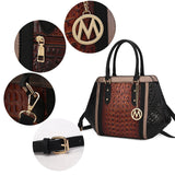 MKF Collection Daisy Two PCS Croco Satchel bag & Wallet , Measurements: 10” L x 11” H x 4” W , Wallet: 7.5” L x 4”H x 1” W