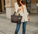 MKF Collection Fula Signature Satchel Bag by Mia Made of high-quality vegan leather