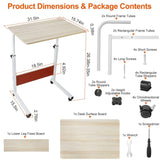 Mobile Laptop Desk Height Adjustable Rolling Wheels