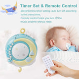 Mobile Star Projection Nursery Light Baby Rattle Toy with Music Box Remote Control
