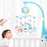 Mobile Star Projection Nursery Light Baby Rattle Toy with Music Box Remote Control